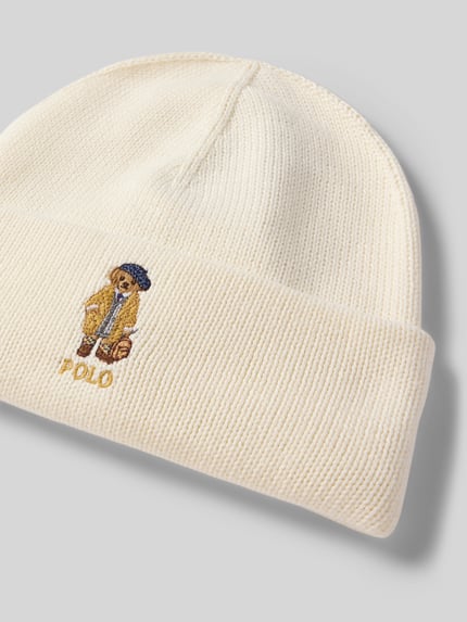 Polo Ralph Lauren Teens Beanie mit Label-Motiv-Stitching Ecru 2