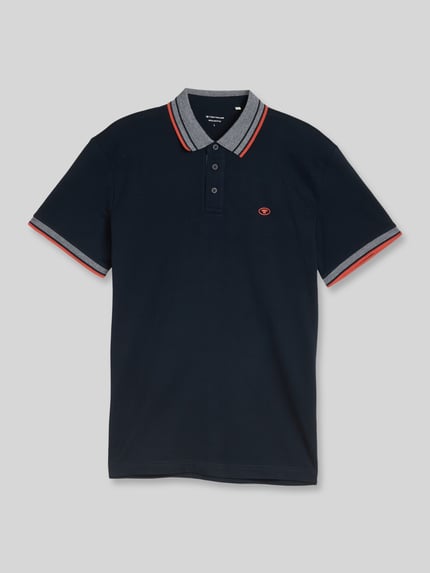 Tom Tailor Regular Fit Poloshirt mit Kontrastkragen Marine 2