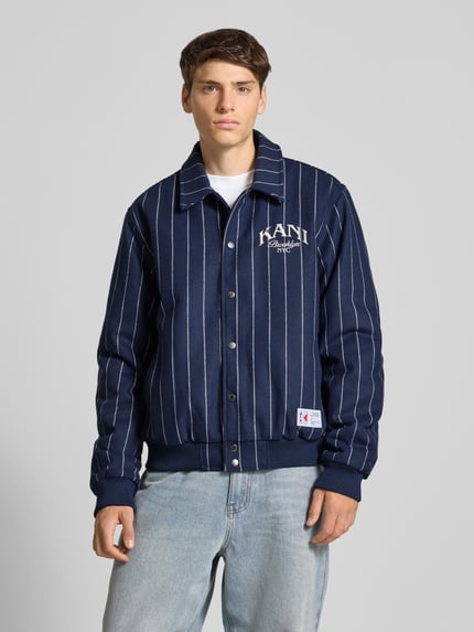 Karl Kani College-Jacke mit Label-Stitching Hellblau 4