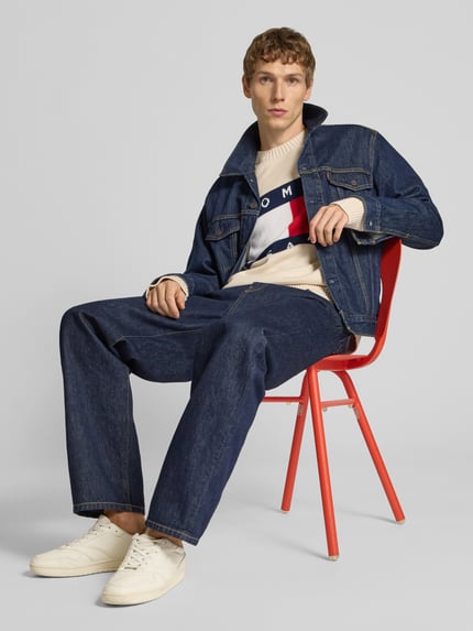 Tommy Jeans Regular Fit Strickpullover aus reiner Baumwolle Offwhite Melange 1