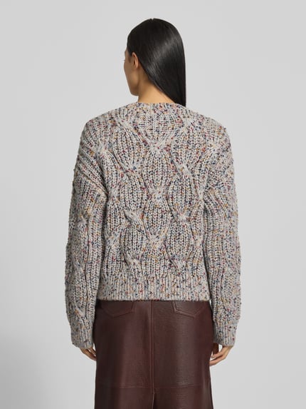 YAS Strickpullover mit Rundhalsausschnitt Modell 'Confetti' Hellgrau 5