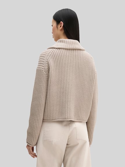 Marc O'Polo Loose Fit Cardigan aus Baumwoll-Mix Stein 5