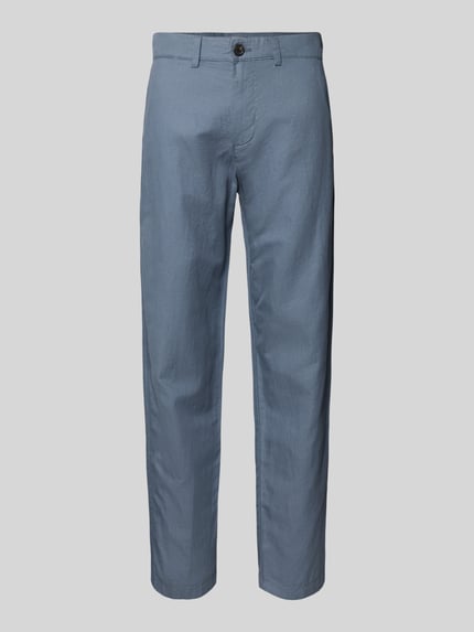 Selected slim fit linnenbroek van mix van katoen en linnen model 'MILES' Jeansblauw - 2