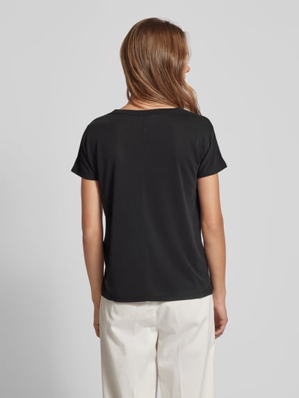 MSCH Copenhagen T-shirt z dekoltem w serek model 'Fenya' Czarny 5