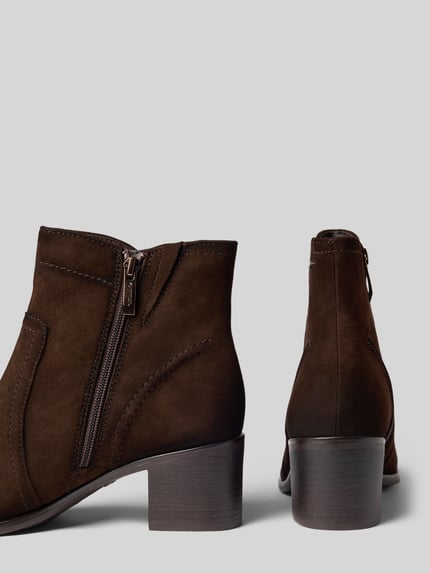 Tamaris Stiefelette aus Schafvelours mit Reißverschluss Dunkelbraun 2