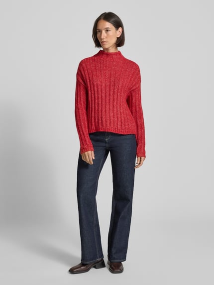 HUGO Relaxed Fit Strickpullover aus Baumwoll-Mix mit Woll-Anteil Modell 'SAFINEYNY' Rot 1