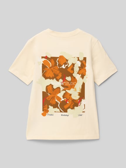 JACK & JONES T-Shirt mit Rundhalsausschnitt Modell 'VARENNA' Ecru 3