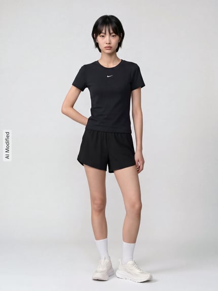 Nike T-shirt z mieszanka modalu i bawełny Czarny 1