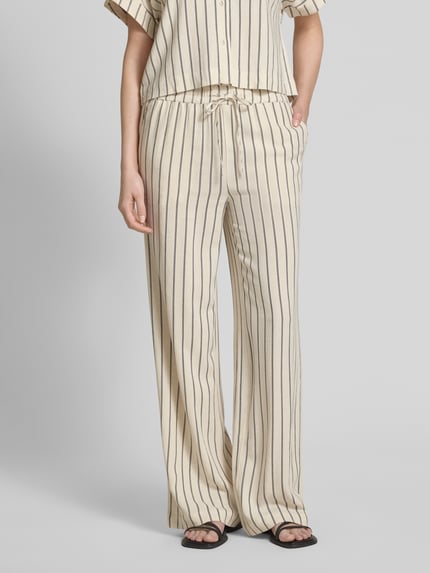 Selected Loose Fit Stoffhose aus Viskose-Leinen-Mix Modell 'VIVA' Beige 4