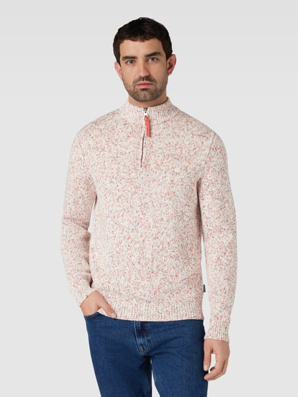 Fynch-Hatton Strickpullover mit Troyer-Kragen Koralle Melange 4