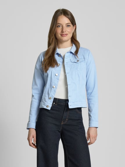 Soyaconcept Jeansjack met paspelzakken op de borst, model 'Erna' Lichtblauw - 4