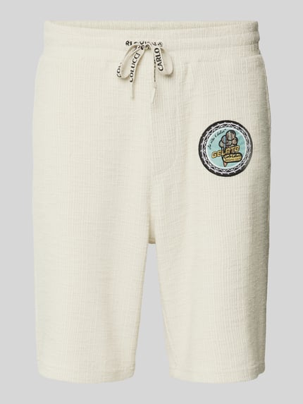 Carlo Colucci Regular Fit Shorts mit Label-Patch Beige 2
