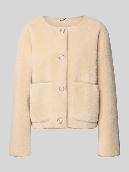 Marella Teddyjacke mit Rundhalsausschnitt Modell 'CECIL' Offwhite 2