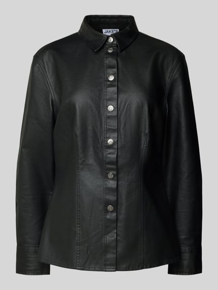 Jake*s Casual Overhemdblouse met knoopsluiting Zwart - 2