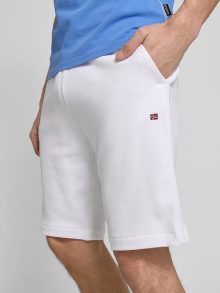 Napapijri Regular fit sweatshorts met elastische band, model 'NALIS' Wit - 3
