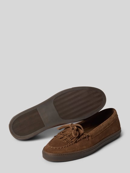 Produktfoto, Loafers aus Leder mit Gummisohle Modell 'CPH365' von Copenhagen in Braun, Abgerundete-Spitze, Schlupfform, Echtleder, Absatzhöhe: 2 cm, Schafthöhe: 5 cm, Schaftweite: 17 cm