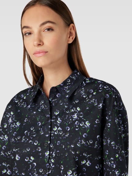 Jake*s Studio Woman Blouse met gebloemd all-over motief Zwart - 3