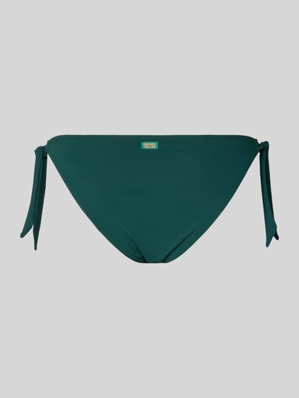 Produktfoto, dunkelgrüne Bikini-Hose mit Zierbesatz, Elastischer-Material-Mix, Stitching, Modell 'Dasia' von Banana Moon