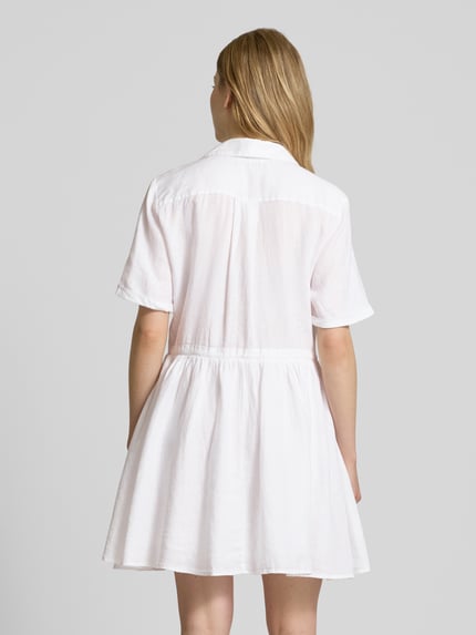 Tommy Hilfiger Ausgestelltes Hemdblusenkleid aus reinem Leinen Weiss 5
