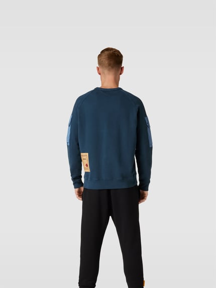 Ten C Bluza o kroju oversized z bawełny Niebieski 5