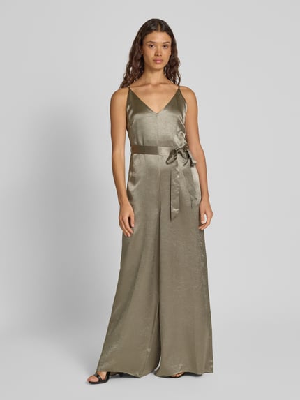 Selected Jumpsuit mit Bindegürtel Modell 'SELENE' Oliv 4