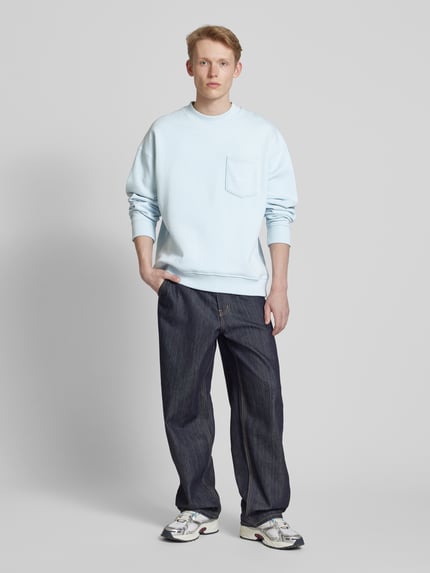 BLKVIS Sweatshirt mit Brusttasche Hellblau 1