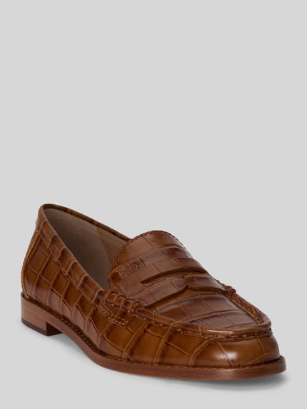 Lauren Ralph Lauren loafers van echt leer Donkerbruin - 1