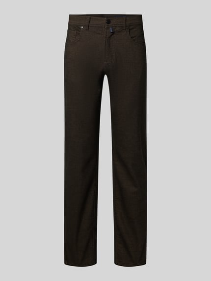 Pierre Cardin Slim Fit Stoffhose mit Viskose-Anteil Modell 'Lyon' Dunkelbraun 2