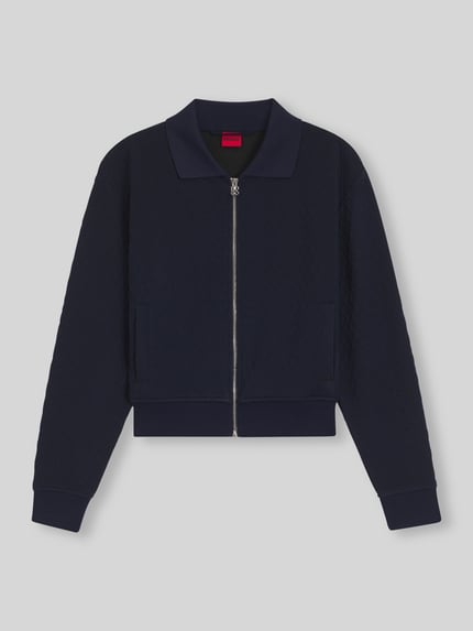 HUGO Bluzon o kroju relaxed fit z detalem z logo model 'DADRID' Granatowy 2