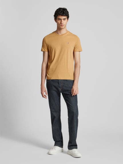 Tommy Jeans T-Shirt mit Label-Stitching Beige Melange 1