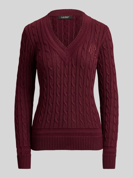 Lauren Ralph Lauren Regular Fit Pullover aus Baumwoll-Mix Bordeaux 2