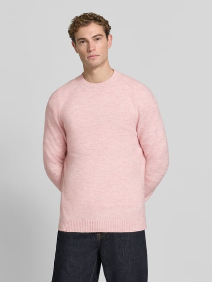 MCNEAL Regular fit gebreide pullover met ribboordjes Felroze gemêleerd - 4