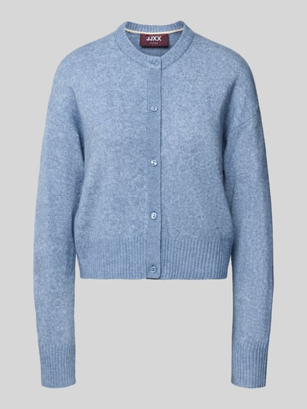 Produktfoto, Strickjacke mit Rundhalsausschnitt Modell 'NATALIE' von JJXX in Hellblau, Material-Mix mit Woll-Anteil, Regular Fit, strukturierte Oberfläche