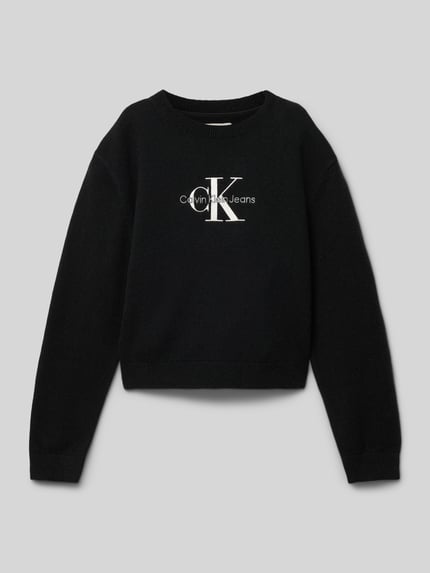 Calvin Klein Jeans Strickpullover mit Label-Stitching Black 1