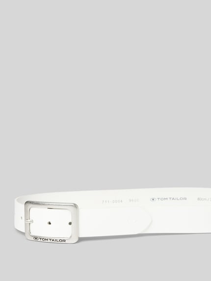 Tom Tailor Ledergürtel in unifarbenem Design Modell 'EVE' Weiss 2