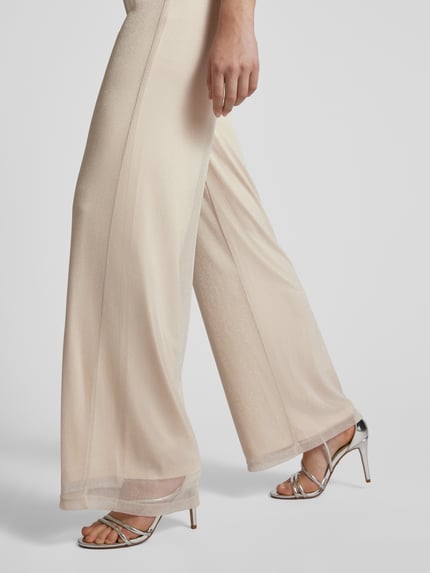 s.Oliver RED LABEL Wide Leg Stoffhose mit Effektgarn Beige 3