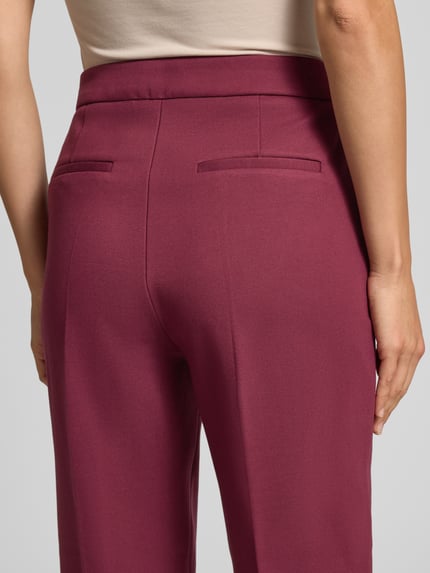 Jake*s Collection Broek van viscosemix met persplooien Aubergine - 3