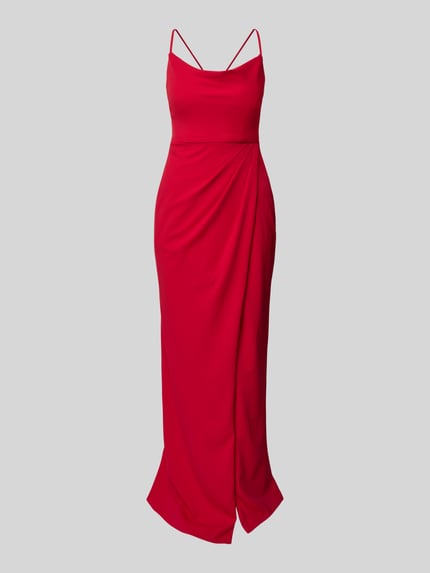 Jake*s Cocktail Abendkleid mit Wasserfall-Ausschnitt Rot 2