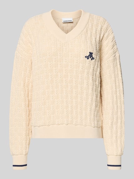 ARMEDANGELS Loose fit gebreide pullover van puur katoen, model 'CAARLAS STRUCTURE' Offwhite - 2