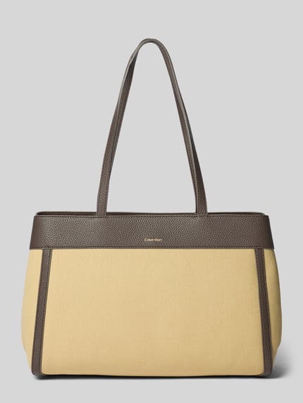 CK Calvin Klein Shopper aus Baumwoll-Canvas Beige 4
