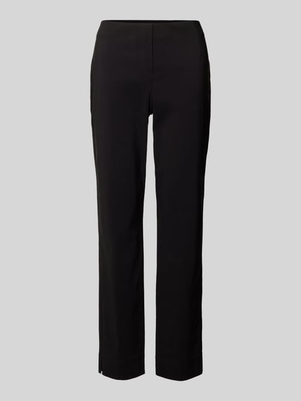 Produktfoto, Stoffhose mit Bundfalten Modell 'INA' von Stehmann im unifarbenen Design, Gerade Passform, Bundweite 38 cm, Innenbeinlänge 99 cm.