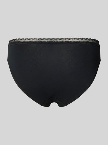 Productfoto, Slips im 3er-Pack mit Spitzenbund Modell 'Rio' van Schiesser, dames slip van katoenmix met stretch, nauwsluitend model, kanten boord, set van 3