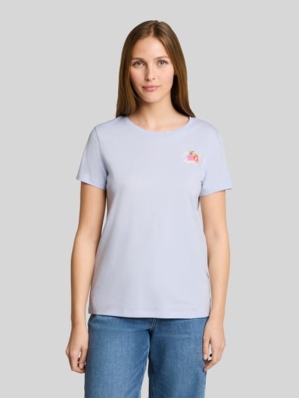 Tom Tailor Denim t-shirt o kroju regular fit z czystej bawełny z nadrukiem z motywem Jasnoniebieski 4