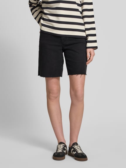 VERO MODA Regular Fit Jeansshorts aus Baumwoll-Mix Modell 'CLEO' Black 4