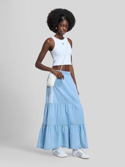 adidas Originals Spódnica maxi o kroju regular fit z czystej bawełny Jasnoniebieski 1