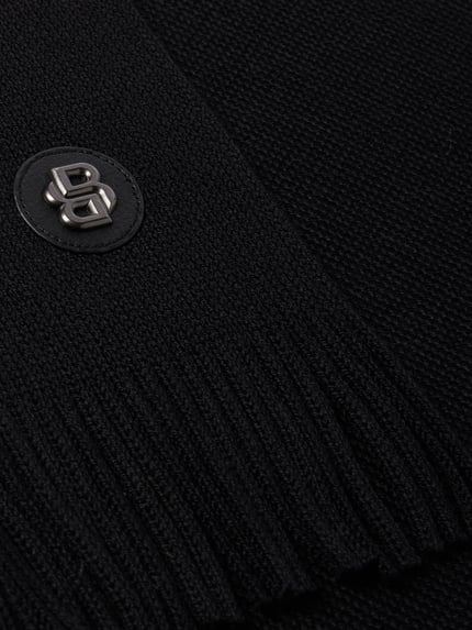 BOSS Sjaal van pure scheerwol, model 'ALBAS_BADGE' Zwart - 2