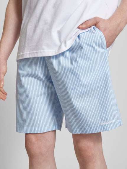 PEGADOR Regular fit sweatshorts met labeldetail, model 'RATON' Lichtblauw - 3