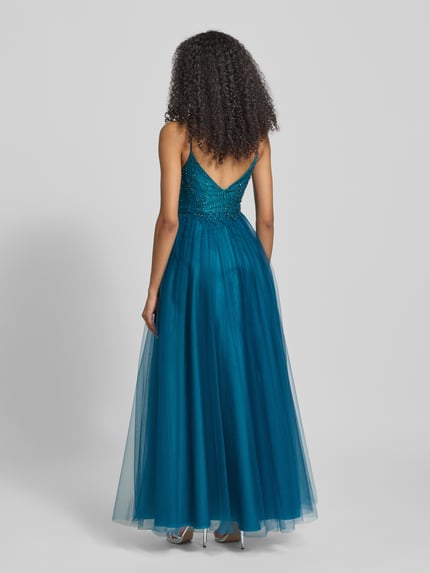 Jake*s Cocktail Abendkleid mit Ziersteinbesatz Petrol 5