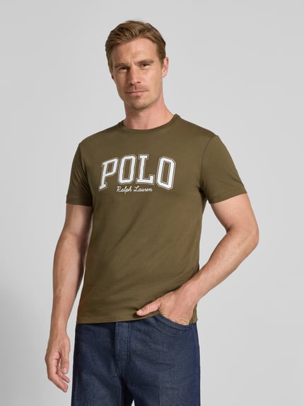 Polo Ralph Lauren Custom slim fit T-shirt met ronde hals Olijfgroen - 4