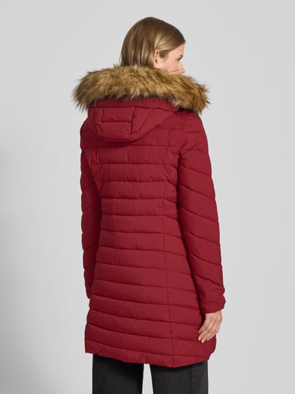 Superdry Regular Fit Steppmantel mit Kunstfellbesatz Modell 'Fuji' Dunkelrot 5